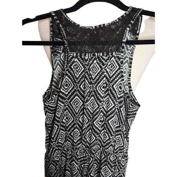 Arizona jeans jumpsuit size 10 black white geometric summer casual at leisure - Picture 5 of 10